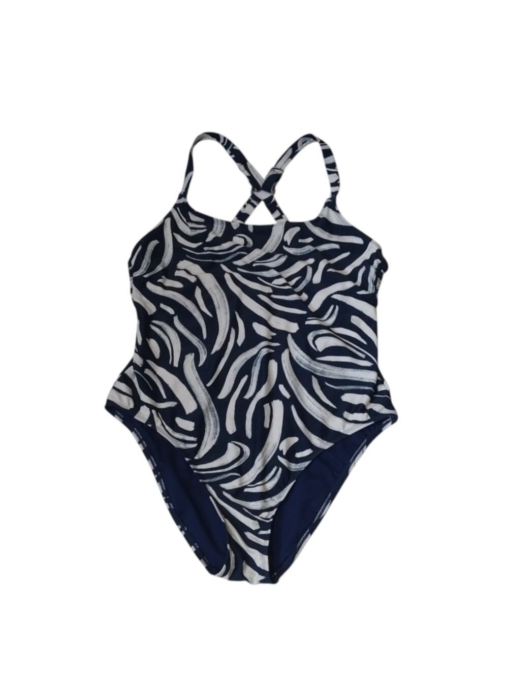 Hurley One Piece Swimsuit Blue/White Size XXL Strappy Back Beach Vacation Resort